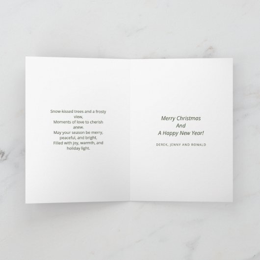 Gedicht Groen Witte Sneeuw Dennenbos Kerstboom Feestdagen Kaart (Binnen)