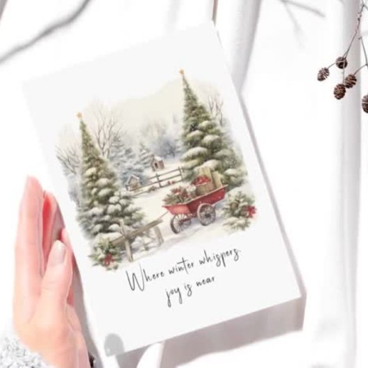 Gedicht Groen Witte Sneeuw Dennenbos Kerstboom Feestdagen Kaart