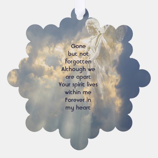 Gedicht Memorial Keepsake Angel Sky Clouds Ornament Kaart (Achterkant)