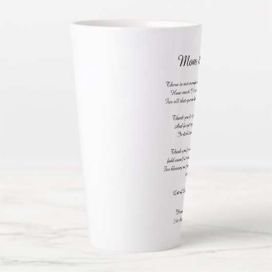 Gedicht Ouders Bride Groom Weddenschap Dank je cad Latte Mok (Voorkant)