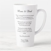 Gedicht Ouders Bride Groom Weddenschap Dank je cad Latte Mok (Rechts)