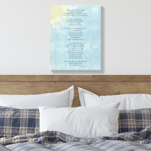 Gedicht over Verlies en Verdriet Canvas Afdruk (Insitu (Slaapkamer))
