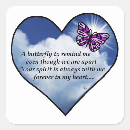 gedicht ter nagedachtenis vierkante sticker (Voorkant)