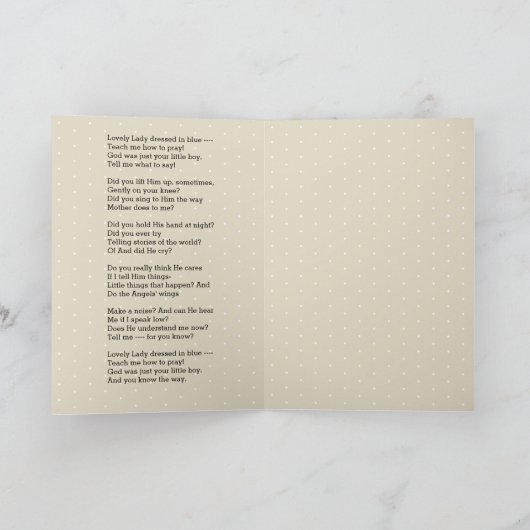 Gedicht van de Heilige Maagd Maria Kaart (Binnen)