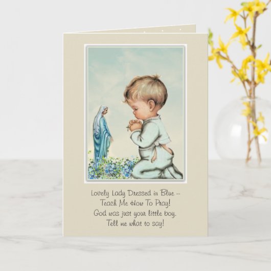 Gedicht van de Heilige Maagd Maria Kaart (Gele Bloem)