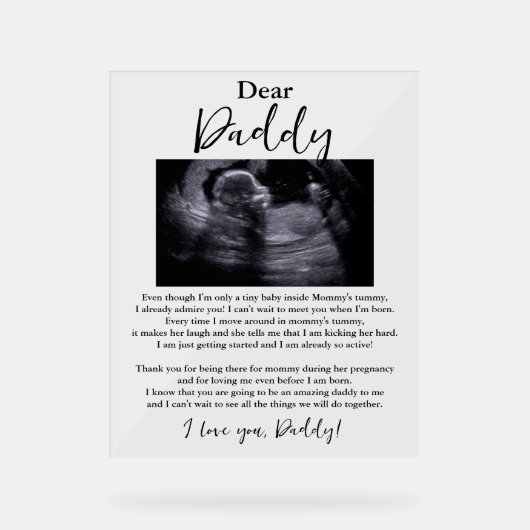 Gedicht van papa Baby Acryl Bord (Voorkant)
