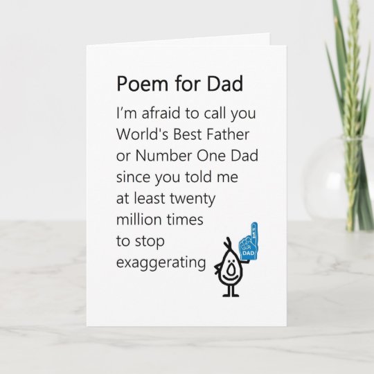Gedicht Voor Papa Een Grappig Gedicht Van Kaart Zazzle Be