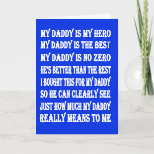 gedichten voor papa op Vaderdag Kaart