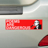 gedichten zijn gevaarlijk #1 bumpersticker (Op auto)