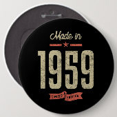 Gediend in 1959, Birthday Gift Ronde Button 6,0 Cm (Voorkant /achterkant)