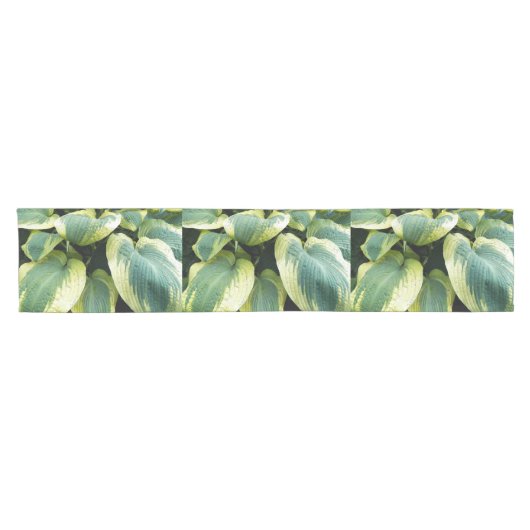 Gedifferentieerde Hosta Leaves Floral Korte Tafelloper (Horizontaal)