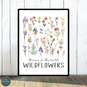gedijen in het wild   Botanische wilde bloemen Poster