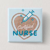gediplomeerd verpleegster vierkante button 5,1 cm (Voorkant)