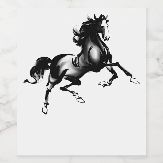 GEDISIRISEERDE HORSE WIJN ETIKET (Enkel label)