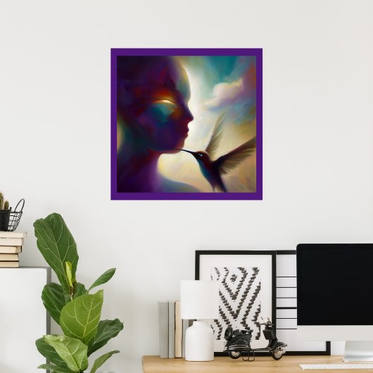 Gedistilleerd dier kolibrie 1 poster (Thuiskantoor)