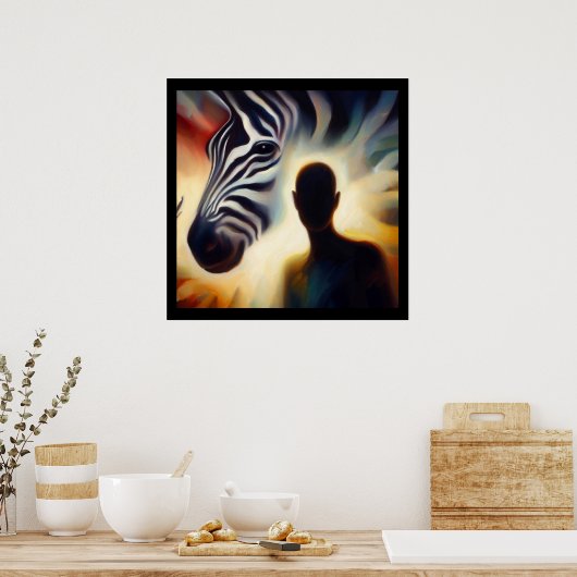 Gedistilleerd dier Zebra 2 Poster (Keuken)