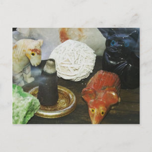 Gedistilleerde dieren, kristallen en incense briefkaart