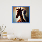 Gedistilleerde dierlijke Giraffe 1 Poster (Keuken)