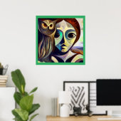 Gedistilleerde dierlijke uil 3 poster (Thuiskantoor)