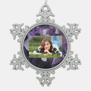 gedistilleerde kwarts die holistische paarse ameth tin sneeuwvlok ornament