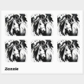 Gedistilleerde Pony 7 Vierkante Sticker (Vel)