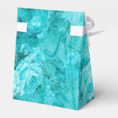 Gedistingeerde Blauwe Rozen Collage  Bedankdoosjes (Achterkant)