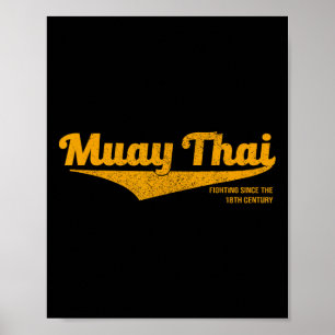 Gedistresseerde Muay Thai Kickboksen, Mma, Bjj, Th Poster
