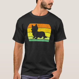 Gedistresseerde Retro Vintage Corgi Silhouet T-shirt