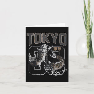 Gedistresseerde Tokyo Koi Vis Esthetisch Ontwerp J Kaart