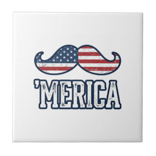Gedistrobeerde Amerika Baard Patriottische Vector Tegeltje