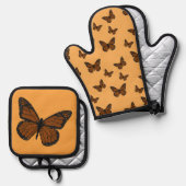 gedoemde monarch ovenwant & pannenlap set (Voorkant / Achterkant)