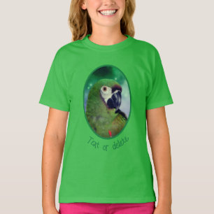 Gedomesticeerde ernstige ara-papegaai van dichtbij t-shirt