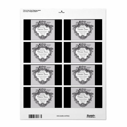 gedoneerd in het geheugen van Bookplate .. Etiket (Full Sheet)