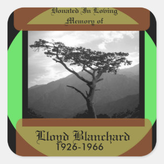 gedoneerd ter nagedachtenis van vierkante sticker