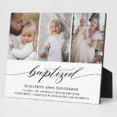 Gedoopt Modern Fotocollage Doop Keepsake Fotoplaat (Zijkant)