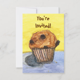 Gedopte chocolade Chip Muffin Invitation Kaart