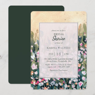 Gedopte wilde bloemen, bijtend Vrijgezellenfeest v Kaart