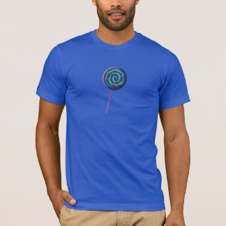 Gedraaide blauwe lolly met limoen t-shirt