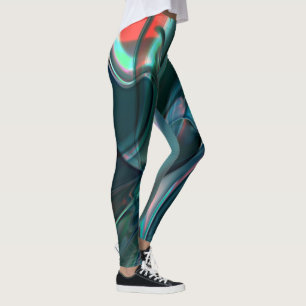 Gedraaide curven in donkere tinten naar zilveracht leggings