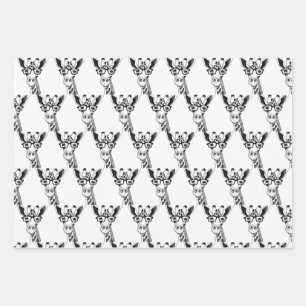 Gedraaide Giraffe met bril die papier verpakt Inpakpapier Vel