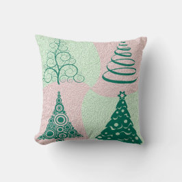 gedraaide groene roze kerstboom kussen