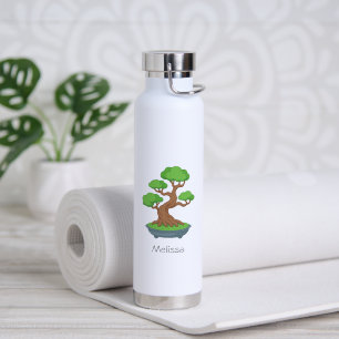Gedraaide Japanse Bonsai Boom Aangepaste Tekst Waterfles
