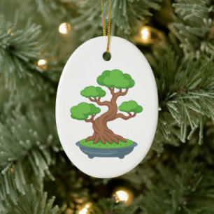 Gedraaide Japanse Bonsaiboom Keramisch Ornament
