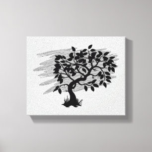 Gedraaide jonge boom canvas afdruk