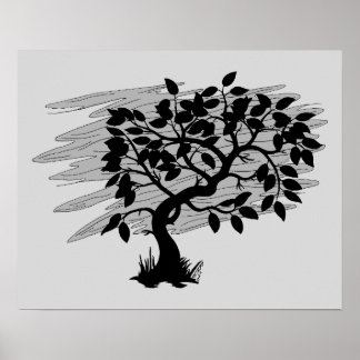 Gedraaide jonge boom poster