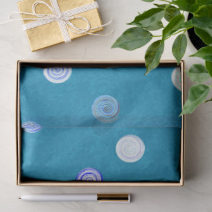 Gedraaide Stippen Spiraal Blauw Tissuepapier