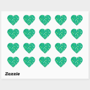 Gedraaide Stippen Spiraal Groen Hart Stickers