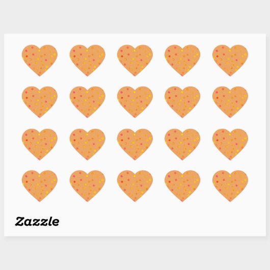 Gedraaide Stippen Spiraal Oranje Hart Stickers (Vel)