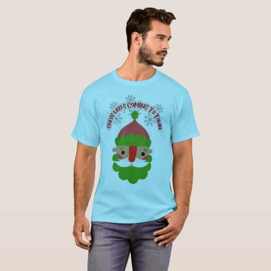 GEDRAG DAT NAAR TOWN CHRISTMAS ELF KOMT T-SHIRT (Voorkant volledig)