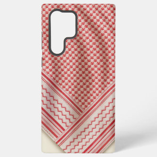 Gedrapeerder rode en witte Shemagh Keffiyeh, Crème Samsung Galaxy Hoesje